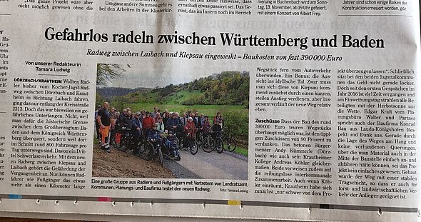 Radeln zwischen Württemberg und Baden